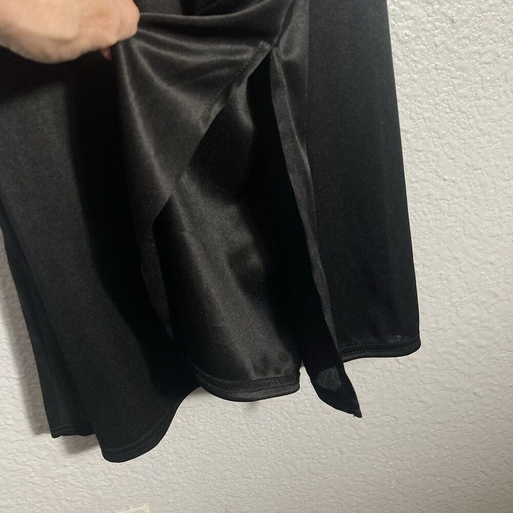 Steve Madden Black Slip Dress Nightgown L Sexy Romantic Feminine Whimsigoth - Picture 3 of 9